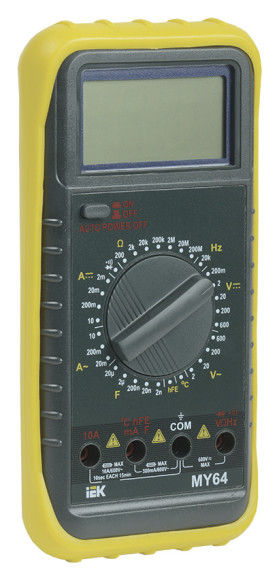 Мультиметр IEK Professional MY64 цифровой желтый/черный (TMD-5S-064)