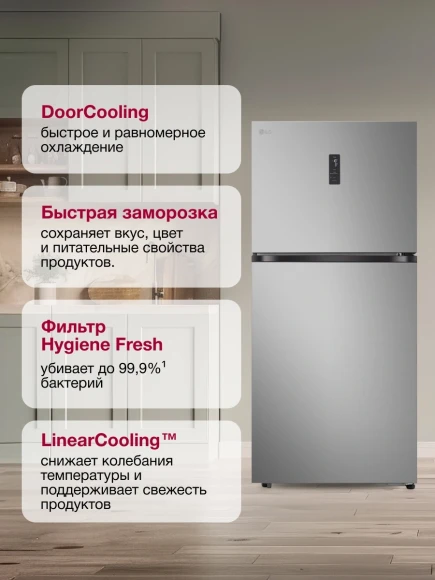Холодильник LG GR-B922FMBM 2-хкамерн. серый инвертер