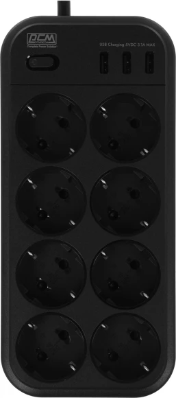 Сетевой фильтр Powercom SP-08 USB03AB 3,0М 3м (8 розеток) черный (коробка) Сетевой фильтр Powercom SP-08 USB03AB 3,0М 3м (8 розеток) черный (коробка)