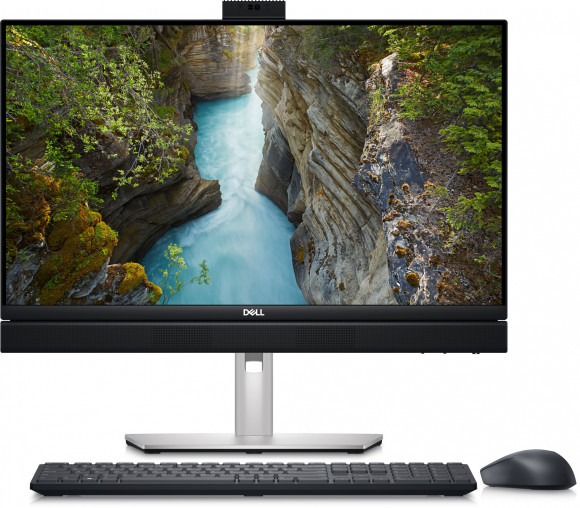 Моноблок Dell Optiplex 7410 Plus 23.8" Full HD i5 13500 (1.8) 16Gb SSD512Gb UHDG 770 CR Windows 11 Pro GbitEth WiFi BT 240W клавиатура мышь Cam серебристый 1920x1080