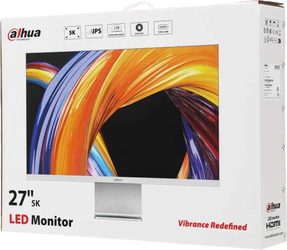 Монитор Dahua 27" DHI-LM27-P501 серебристый IPS LED 5ms 16:9 HDMI матовая 2000:1 400cd 178гр/178гр 5120x2880 60Hz DP 5K USB 5.78кг