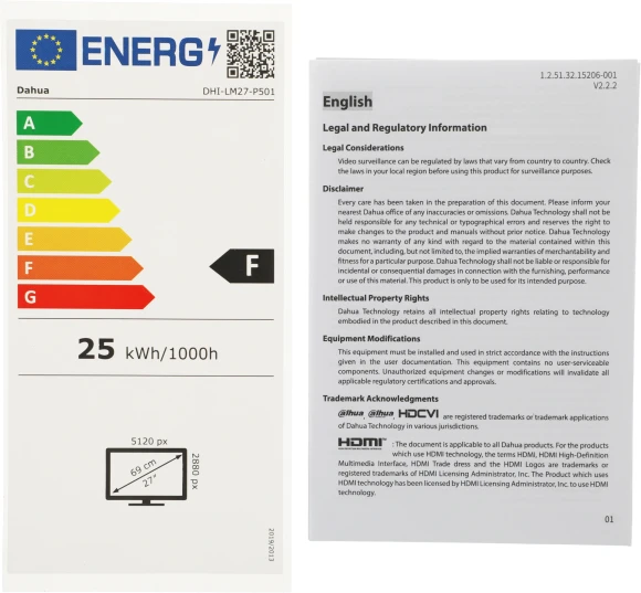 Монитор Dahua 27" DHI-LM27-P501 серебристый IPS LED 5ms 16:9 HDMI матовая 2000:1 400cd 178гр/178гр 5120x2880 60Hz DP 5K USB 5.78кг