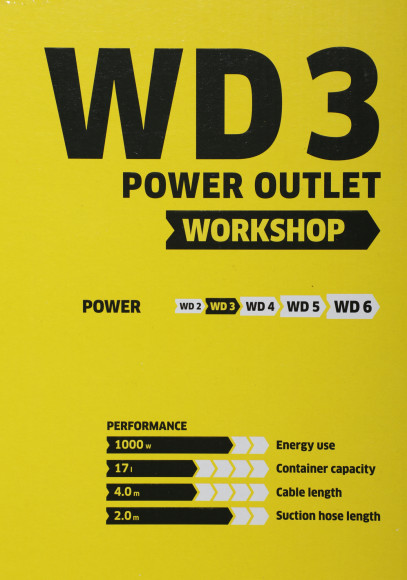 Строительный пылесос Karcher WD 3 P V-17/4/20 Workshop 1000Вт (уборка: сухая/сбор воды/выдув) желтый