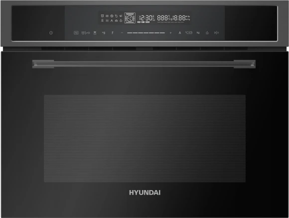 Духовой шкаф Электрический Hyundai HMEO 6780 DX черное стекло/серебристый