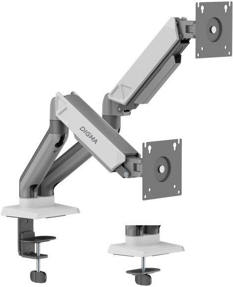 Кронштейн для мониторов ЖК Digma D-MM102D серый 17"-32" макс.9кг крепление к столешнице поворот и наклон