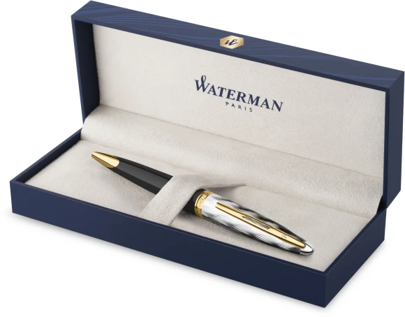 Ручка шариков. Waterman Reflections of Paris Carene DeLuxe (2200946) Black GT M син. черн. подар.кор. Ручка шариков. Waterman Reflections of Paris Carene DeLuxe (2200946) Black GT M син. черн. подар.кор.