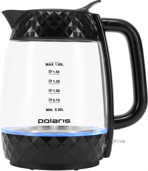Чайник электрический Polaris PWK 1809CGL 1.8л. 2200Вт черный корпус: стекло/пластик