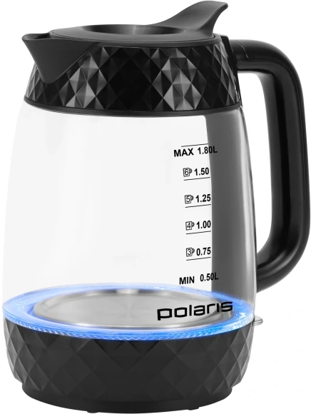 Чайник электрический Polaris PWK 1809CGL 1.8л. 2200Вт черный корпус: стекло/пластик