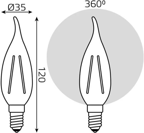 Лампа филам. Gauss Filament 5Вт цок.:E14 свеча 220B св.свеч.бел.нейт. (упак.:1шт) (104801205-D) Лампа филам. Gauss Filament 5Вт цок.:E14 свеча 220B св.свеч.бел.нейт. (упак.:1шт) (104801205-D)