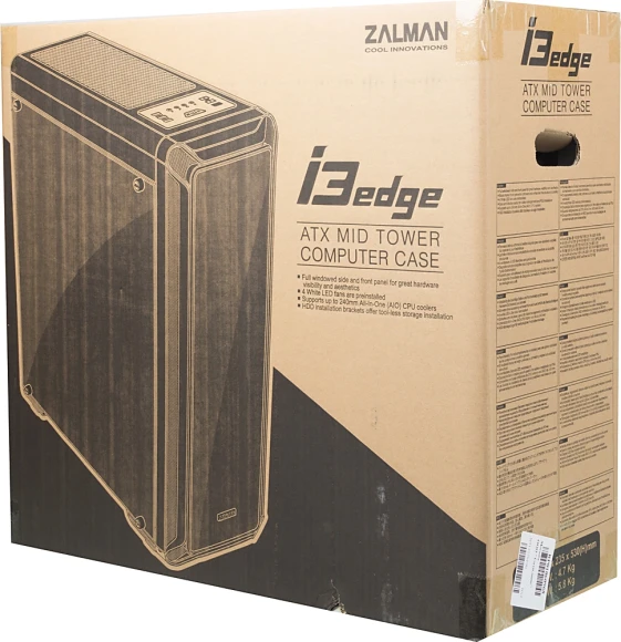 Корпус Zalman i3 edge черный без БП ATX 2x120mm 2xUSB2.0 1xUSB3.0 audio bott PSU