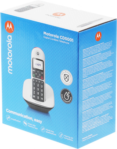 Р/Телефон Dect Motorola CD5001 черный/белый АОН