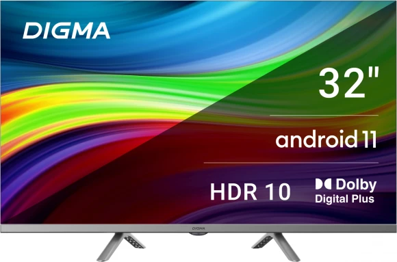 Телевизор LED Digma 32" DM-LED32SBB39 Android TV Frameless Metal темно-серебристый/серебристый HD 60Hz DVB-T DVB-T2 DVB-C DVB-S DVB-S2 USB WiFi Smart TV Телевизор LED Digma 32" DM-LED32SBB39 Android TV Frameless Metal темно-серебристый/серебристый HD 60Hz DVB-T DVB-T2 DVB-C DVB-S DVB-S2 USB WiFi Smart TV
