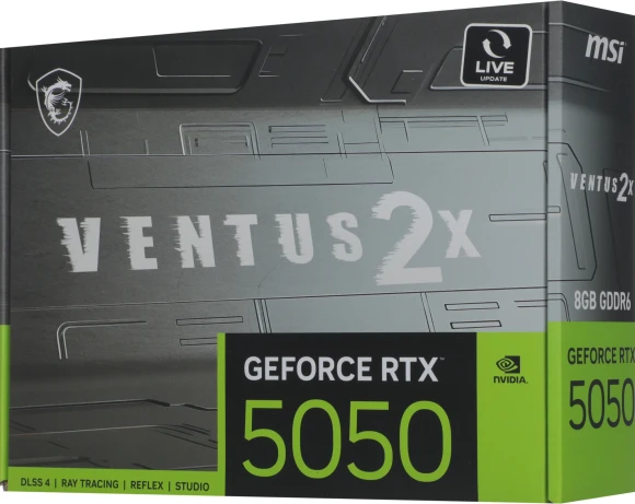 Видеокарта MSI PCI-E 5.0 RTX 5050 8G VENTUS 2X NVIDIA GeForce RTX 5050 8Gb 128bit GDDR6 2572/20000 HDMIx1 DPx3 HDCP Ret Видеокарта MSI PCI-E 5.0 RTX 5050 8G VENTUS 2X NVIDIA GeForce RTX 5050 8Gb 128bit GDDR6 2572/20000 HDMIx1 DPx3 HDCP Ret