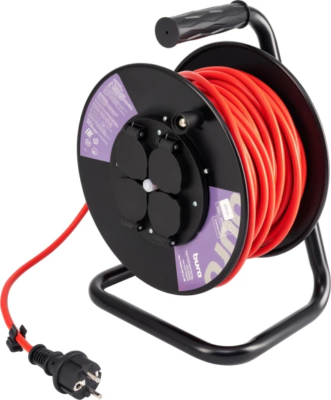 Сетевой удлинитель Buro BU-PSR4.30/G-16 30м (4 розетки) оранжевый (коробка)