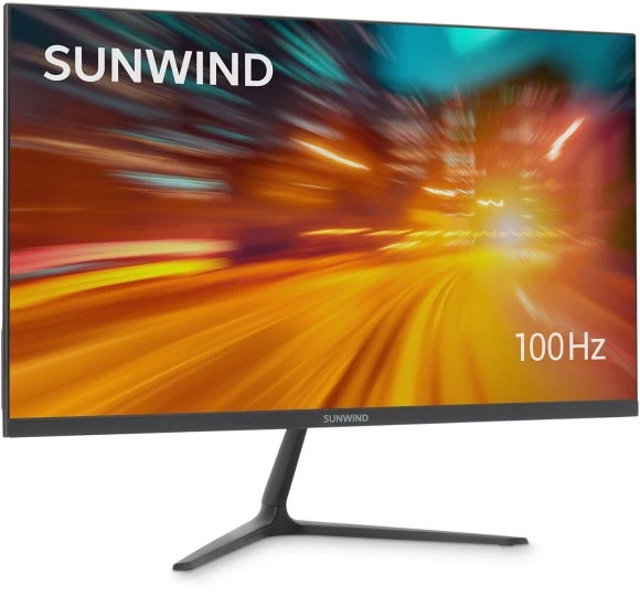 Монитор SunWind 21.5" SM-22FV222 черный VA 5ms 16:9 HDMI матовая 250cd 178гр/178гр 1920x1080 100Hz FreeSync VGA FHD 2.29кг