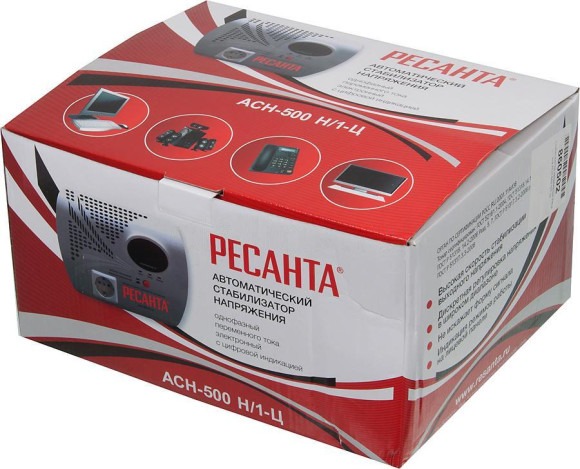 Стабилизатор напряжения Ресанта АСН-500 Н/1-Ц 1.5кВА однофазный серый (63/6/9)