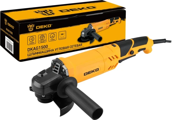 Углошлифовальная машина Deko DKAG1500 1500Вт 11500об/мин рез.шпин.:M14 d=125мм (063-4297) Углошлифовальная машина Deko DKAG1500 1500Вт 11500об/мин рез.шпин.:M14 d=125мм (063-4297)