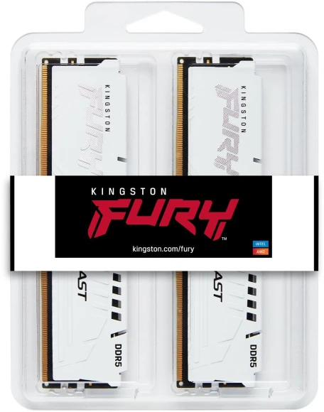 Память DDR5 2x16GB 5600MHz Kingston KF556C36BWEK2-32 Fury Beast White Expo RTL Gaming PC5-44800 CL36 DIMM 288-pin 1.25В kit single rank с радиатором Ret Память DDR5 2x16GB 5600MHz Kingston KF556C36BWEK2-32 Fury Beast White Expo RTL Gaming PC5-44800 CL36 DIMM 288-pin 1.25В kit single rank с радиатором Ret