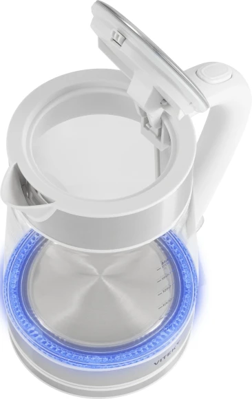 Чайник электрический Vitek VT-WK1030 1.7л. 2200Вт белый/серебристый корпус: стекло