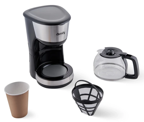 Кофеварка капельная Domfy metal DSM-CM301 1000Вт черный/серебристый
