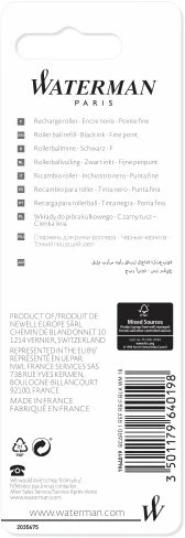 Стержень роллер Waterman (1964019) F 0.5мм черные чернила блистер