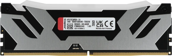 Память DDR5 24GB 7200MHz Kingston KF572C38RSA-24 Fury Renegade Silver/Black RGB RTL Gaming PC5-57600 CL38 DIMM 288-pin 1.45В single rank с радиатором Ret Память DDR5 24GB 7200MHz Kingston KF572C38RSA-24 Fury Renegade Silver/Black RGB RTL Gaming PC5-57600 CL38 DIMM 288-pin 1.45В single rank с радиатором Ret
