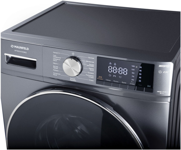 Стиральная машина Maunfeld MFWM1410SB02 класс: A+++ загр.фронтальная макс.:10кг темно-серебристый инвертор Стиральная машина Maunfeld MFWM1410SB02 класс: A+++ загр.фронтальная макс.:10кг темно-серебристый инвертор