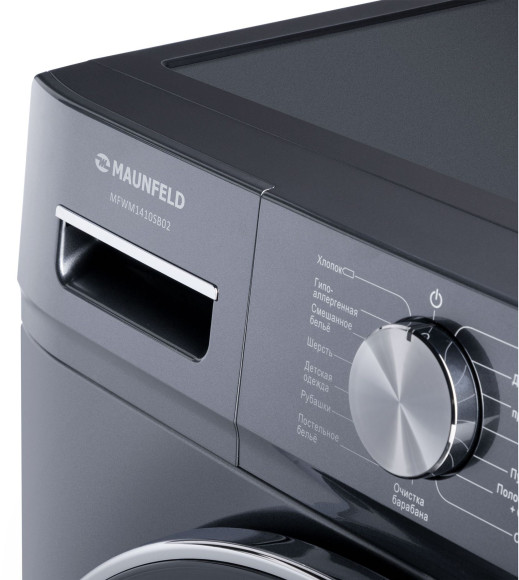 Стиральная машина Maunfeld MFWM1410SB02 класс: A+++ загр.фронтальная макс.:10кг темно-серебристый инвертор Стиральная машина Maunfeld MFWM1410SB02 класс: A+++ загр.фронтальная макс.:10кг темно-серебристый инвертор