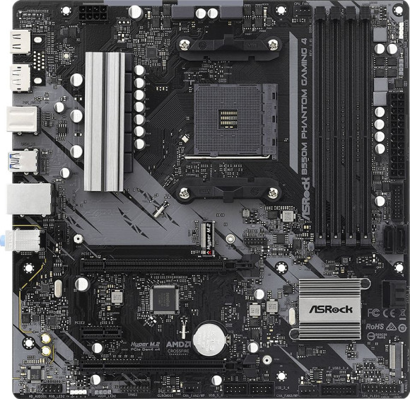 Материнская плата Asrock B550M PHANTOM GAMING 4 Soc-AM4 AMD B550 4xDDR4 mATX AC`97 8ch(7.1) GbLAN RAID+HDMI+DP