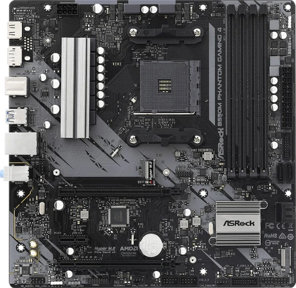 Материнская плата Asrock B550M PHANTOM GAMING 4 Soc-AM4 AMD B550 4xDDR4 mATX AC`97 8ch(7.1) GbLAN RAID+HDMI+DP Материнская плата Asrock B550M PHANTOM GAMING 4 Soc-AM4 AMD B550 4xDDR4 mATX AC`97 8ch(7.1) GbLAN RAID+HDMI+DP