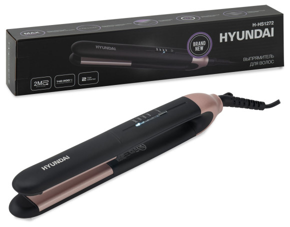Выпрямитель Hyundai H-HS1272 40Вт черный макс.темп.:200С покрытие:керамико-турмалиновое