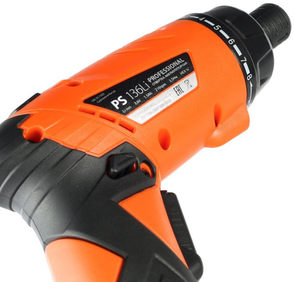 Отвертка аккум. Patriot PS 136 аккум. патрон:держатель бит 1/4" (180201303) Отвертка аккум. Patriot PS 136 аккум. патрон:держатель бит 1/4" (180201303)