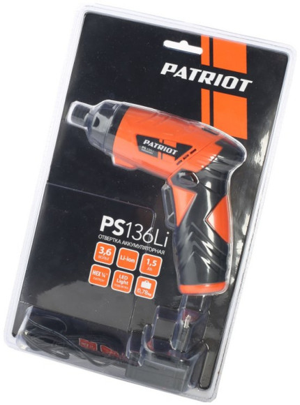 Отвертка аккум. Patriot PS 136 аккум. патрон:держатель бит 1/4" (180201303) Отвертка аккум. Patriot PS 136 аккум. патрон:держатель бит 1/4" (180201303)