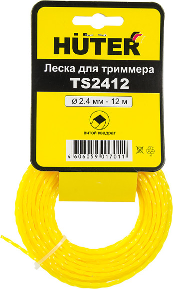 Леска для садовых триммеров Huter TS2412 d=2.4мм L=12м для GGT-800S(T)/1000S(T)/1300S(T)/1500S(T) (71/2/13)
