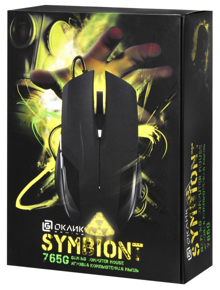 Мышь Оклик 765G SYMBIONT черный оптическая 2400dpi USB 6but (945841)