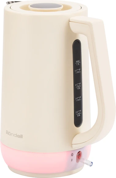 Чайник электрический Rondell RDE-WK808 1.7л. 2200Вт кремовый/белый корпус: металл