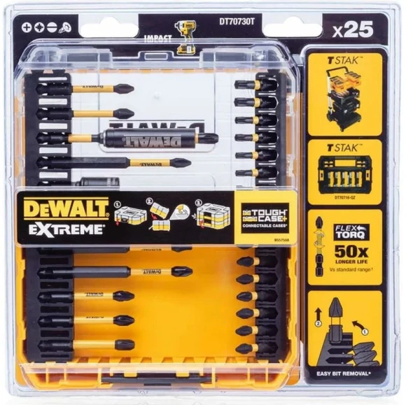 Набор оснастки DeWalt DT70730T-QZ универсал. (25пред.) для шуруповертов/дрелей Набор оснастки DeWalt DT70730T-QZ универсал. (25пред.) для шуруповертов/дрелей