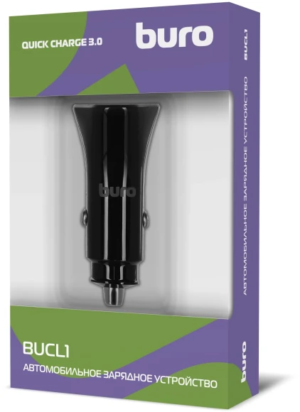 Автомобильное зар./устр. Buro BUCL1 18W 3A (QC) USB-A универсальное черный (BUCL18P100BK) Автомобильное зар./устр. Buro BUCL1 18W 3A (QC) USB-A универсальное черный (BUCL18P100BK)