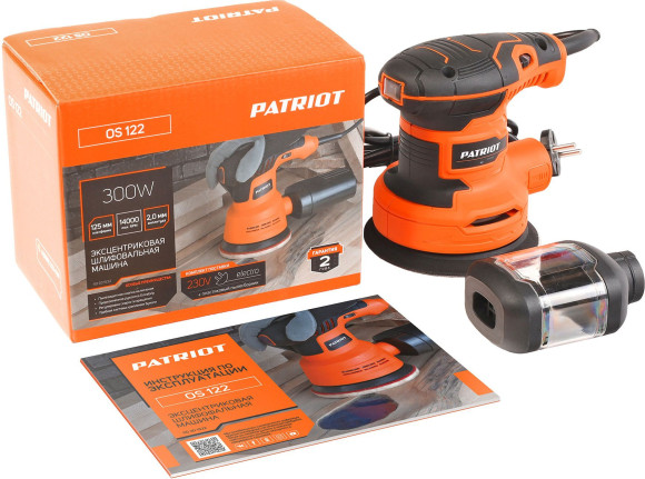 Эксцентриковая шлифмашина Patriot OS 122 300Вт D125мм (110301522) Эксцентриковая шлифмашина Patriot OS 122 300Вт D125мм (110301522)