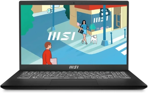 Ноутбук MSI Modern 15 H B13M-096XRU Core i5 13420H 16Gb SSD512Gb Intel UHD Graphics 15.6" IPS FHD (1920x1080) FreeDOS black WiFi BT Cam (9S7-15H411-096)