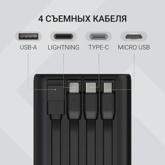 Мобильный аккумулятор Digma DGPF30B 30000mAh QC3.0/PD3.0 22.5W 3A 4xUSB-A/2xUSB-C черный (DGPF30B22PBK)