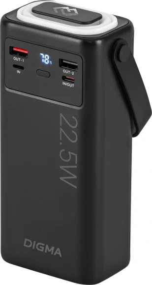 Мобильный аккумулятор Digma DGPF30B 30000mAh QC3.0/PD3.0 22.5W 3A 4xUSB-A/2xUSB-C черный (DGPF30B22PBK)