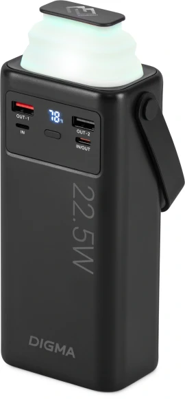 Мобильный аккумулятор Digma DGPF30B 30000mAh QC3.0/PD3.0 22.5W 3A 4xUSB-A/2xUSB-C черный (DGPF30B22PBK)