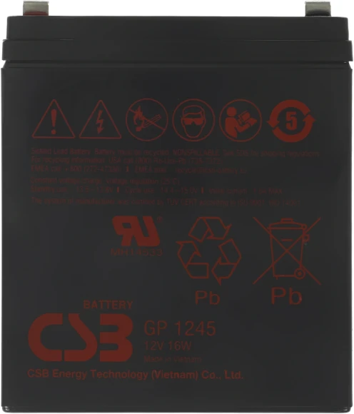Батарея для ИБП CSB GP1245 (12V16W) 12В 4.5Ач Батарея для ИБП CSB GP1245 (12V16W) 12В 4.5Ач