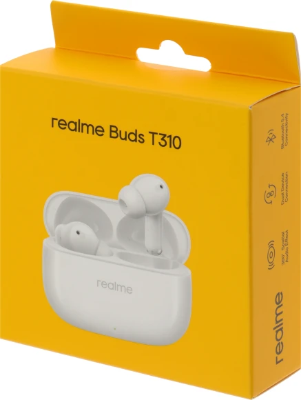 Гарнитура внутриканальные Realme Buds T310 белый беспроводные bluetooth в ушной раковине (6941764436893) Гарнитура внутриканальные Realme Buds T310 белый беспроводные bluetooth в ушной раковине (6941764436893)