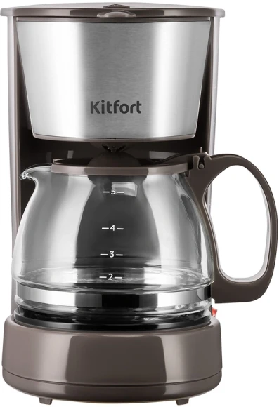 Кофеварка капельная Kitfort КТ-7395 650Вт коричневый/серебристый