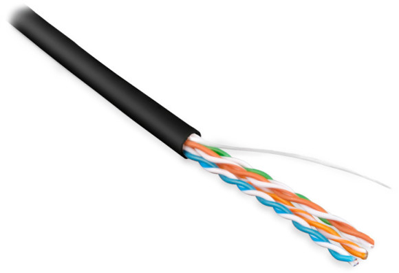 Кабель информационный Hyperline UUTP4-C5E-S24-IN-LSZH-BK-305 кат.5E UTP 4 пары 24AWG LSZH внутренний 305м черный