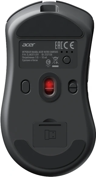Мышь Acer Nitro OMR505 черный оптическая 12800dpi беспров. BT/Radio USB 5but (ZL.MCE11.01G)
