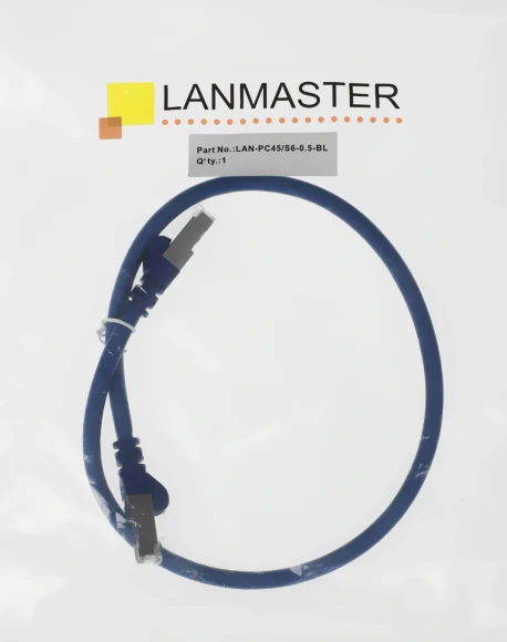 Патч-корд Lanmaster LAN-PC45/S6-0.5-BL FTP RJ-45 вил.-вилка RJ-45 кат.6 0.5м синий LSZH (уп.:1шт)
