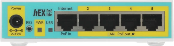 Роутер MikroTik hEX PoE lite (RB750UPR2) 10/100BASE-TX белый Роутер MikroTik hEX PoE lite (RB750UPR2) 10/100BASE-TX белый